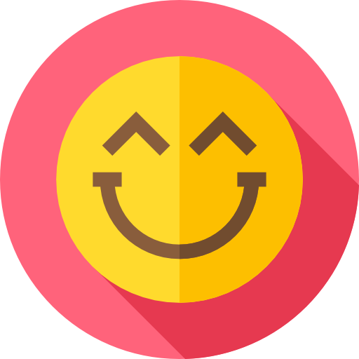 szczęśliwy Flat Circular Flat ikona