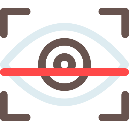 Сканирование глаз Basic Rounded Lineal Color иконка