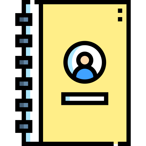 libreta de contactos Detailed Straight Lineal color icono