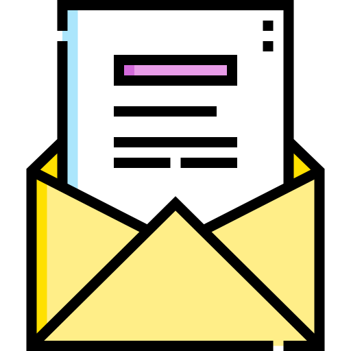 email Detailed Straight Lineal color icon