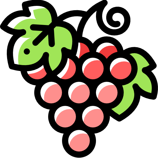 Grapes Detailed Rounded Color Omission icon