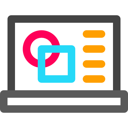 노트북 Basic Rounded Lineal Color icon