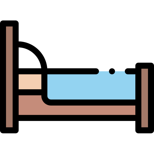 ベッド Detailed Rounded Lineal color icon