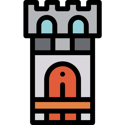 城 Detailed Rounded Lineal color icon