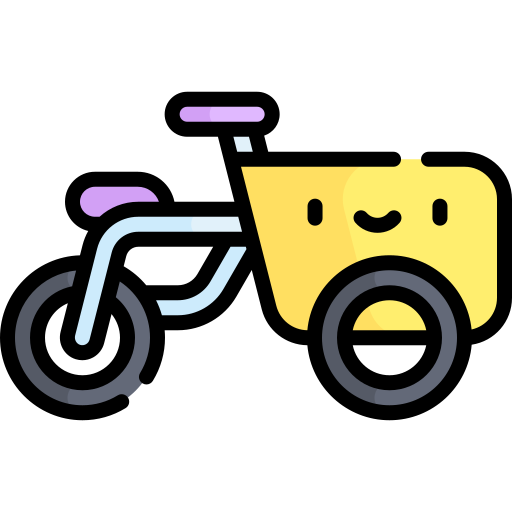 vélo cargo Kawaii Lineal color Icône