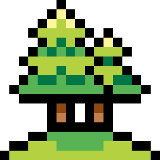 bosque Pixel Linear color icono