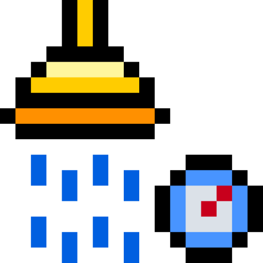 doccia Pixel Linear color icona