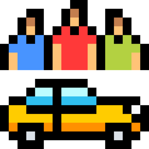 taxi delen Pixel Linear color icoon