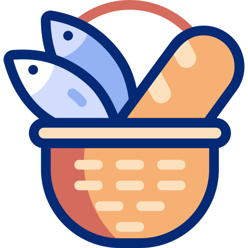 Хлеб и рыба Basic Accent Lineal Color иконка