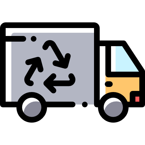 ciężarówka do recyklingu Detailed Rounded Color Omission ikona