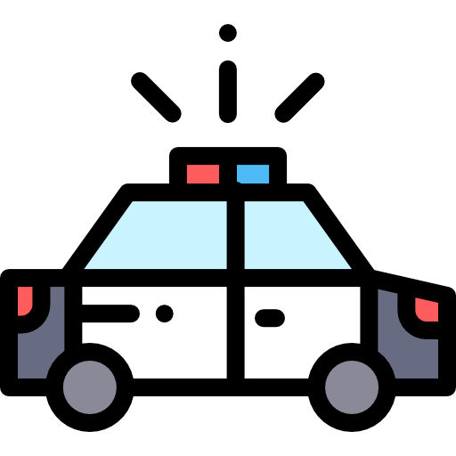 Police car Detailed Rounded Lineal color icon