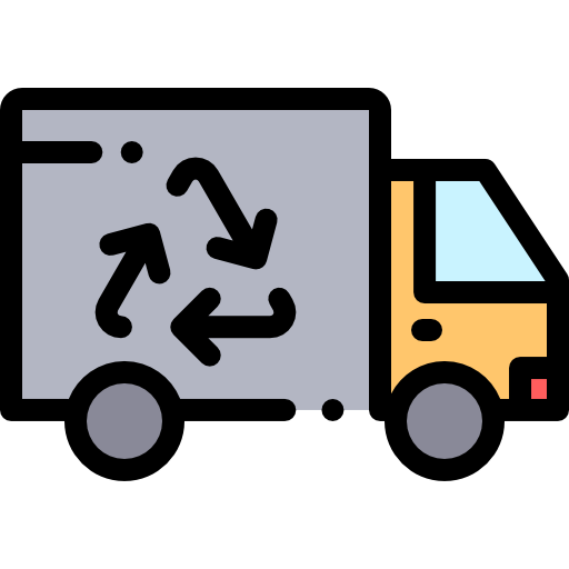 camión de reciclaje Detailed Rounded Lineal color icono