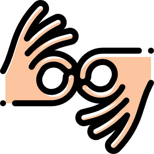 lenguaje de señas Detailed Rounded Color Omission icono