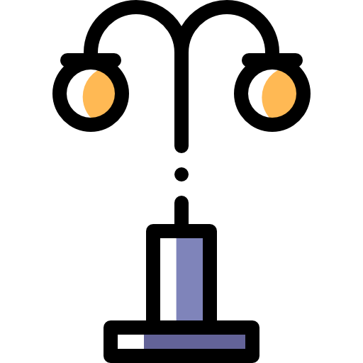 가로등 Detailed Rounded Color Omission icon
