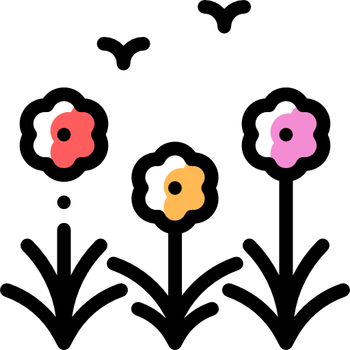 fleurs Detailed Rounded Color Omission Icône