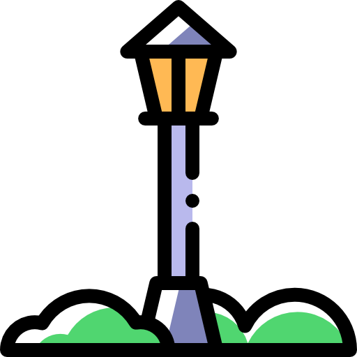 Street light Detailed Rounded Color Omission icon