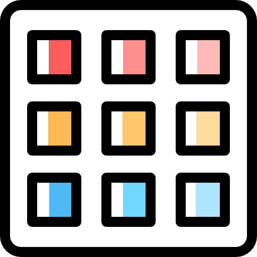 Color palette Detailed Rounded Color Omission icon