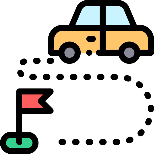 route Detailed Rounded Lineal color icon