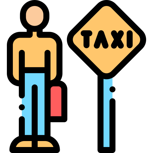 taxi Detailed Rounded Lineal color icono