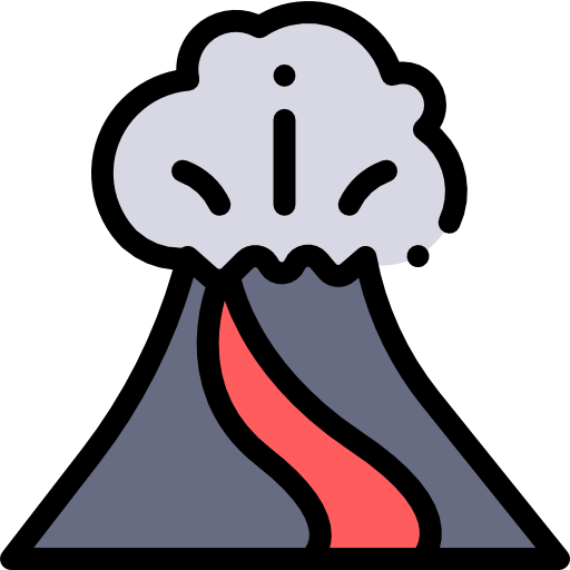 Volcano Detailed Rounded Lineal color icon