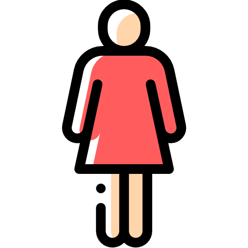kobieta Detailed Rounded Color Omission ikona