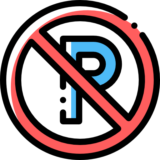 No parking Detailed Rounded Color Omission icon