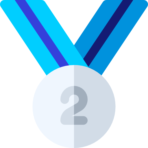 Серебряная медаль Basic Rounded Flat иконка
