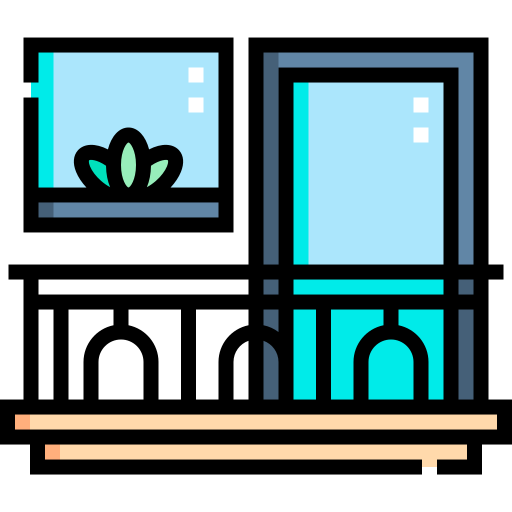 balkon Detailed Straight Lineal color ikona