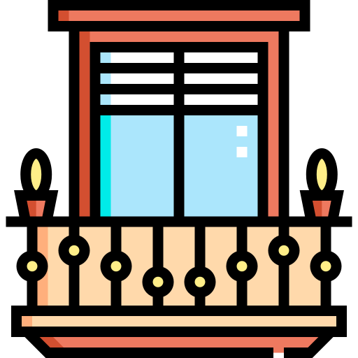 발코니 Detailed Straight Lineal color icon