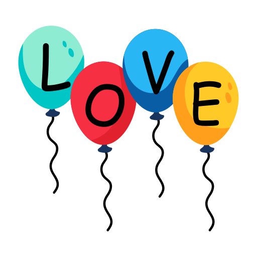 ballon d'amour Generic Sticker Color Fill Icône