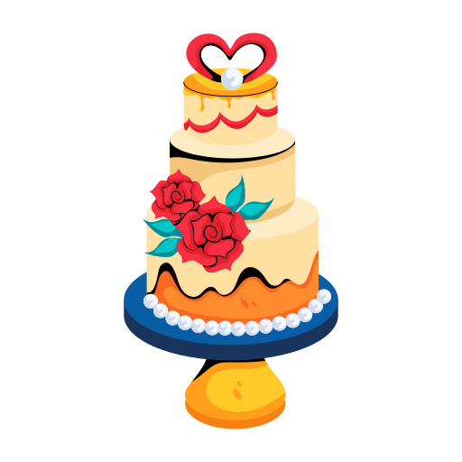 pastel de boda Generic Sticker Color Fill icono