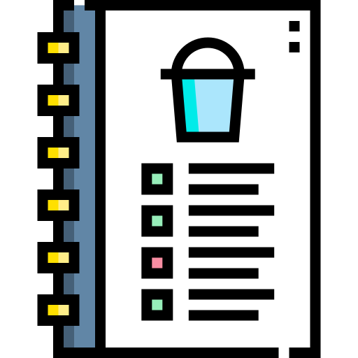 bucket-liste Detailed Straight Lineal color icon