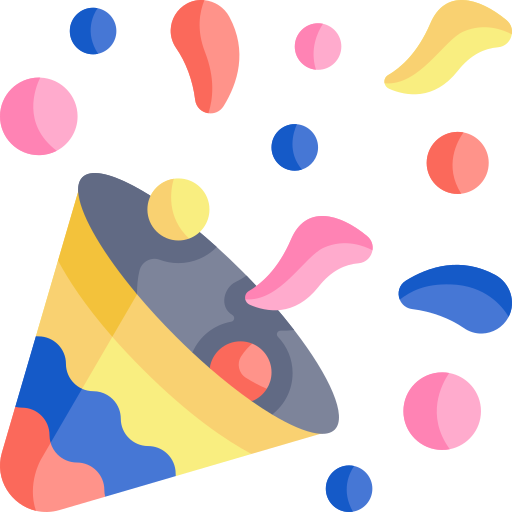confetti Kawaii Flat icoon