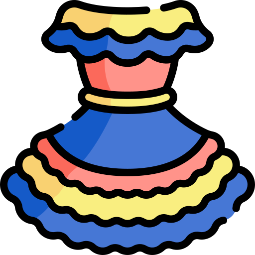 jurk Kawaii Lineal color icoon