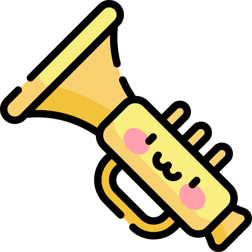 trompet Kawaii Lineal color icoon