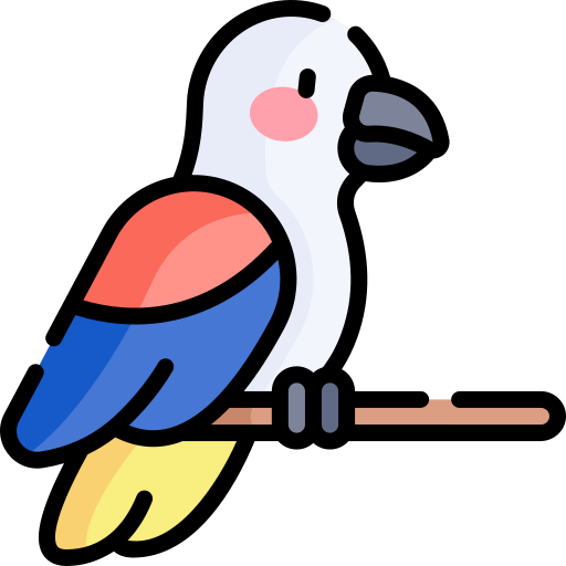 papuga Kawaii Lineal color ikona