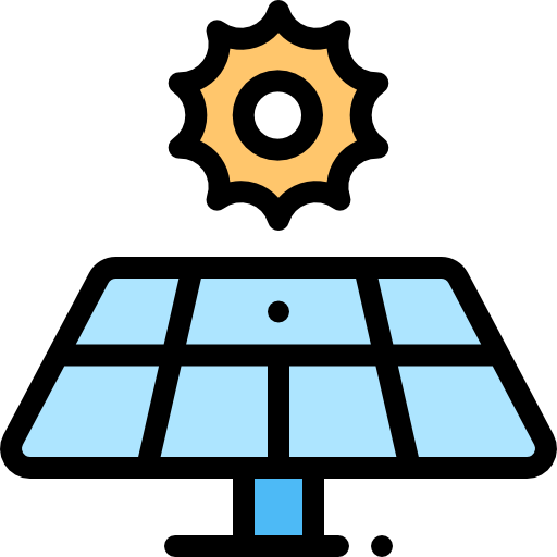 태양 전지 패널 Detailed Rounded Lineal color icon