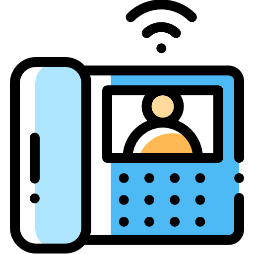 Telephone Detailed Rounded Color Omission icon