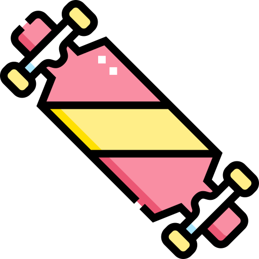 longboard Detailed Straight Lineal color icon