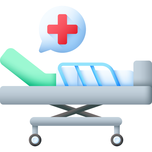 Hospital bed 3D Color icon