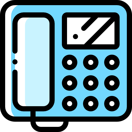 Telephone Detailed Rounded Color Omission icon
