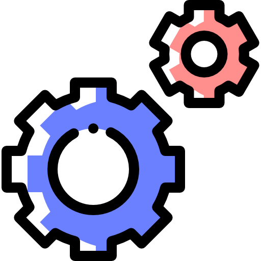 Gears Detailed Rounded Color Omission icon