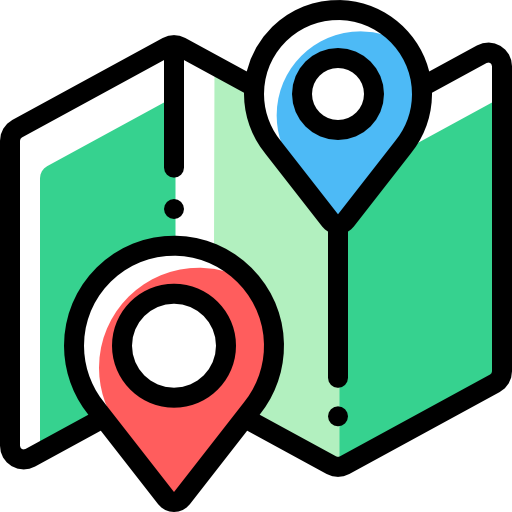 地図 Detailed Rounded Color Omission icon