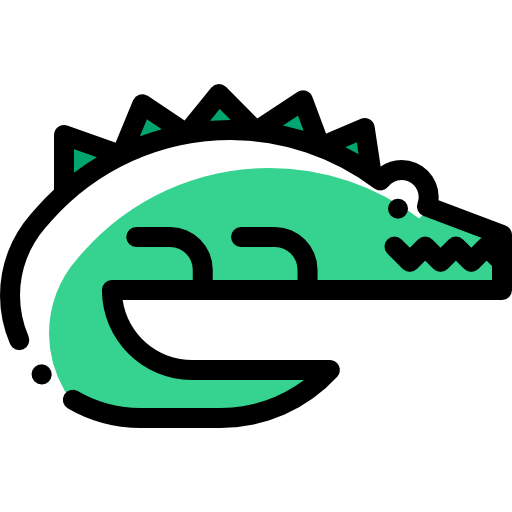 Crocodile Detailed Rounded Color Omission icon