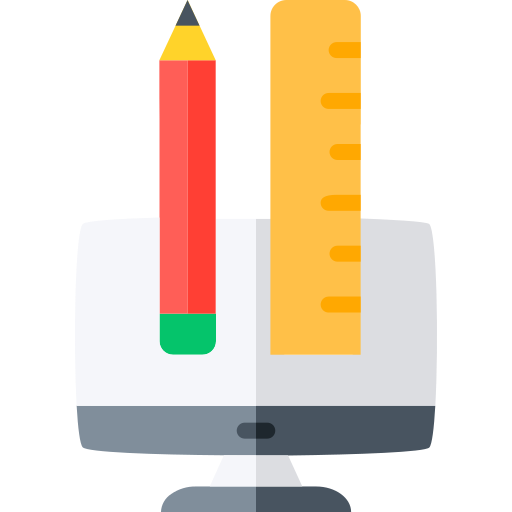 Scale and pencil Generic color fill icon