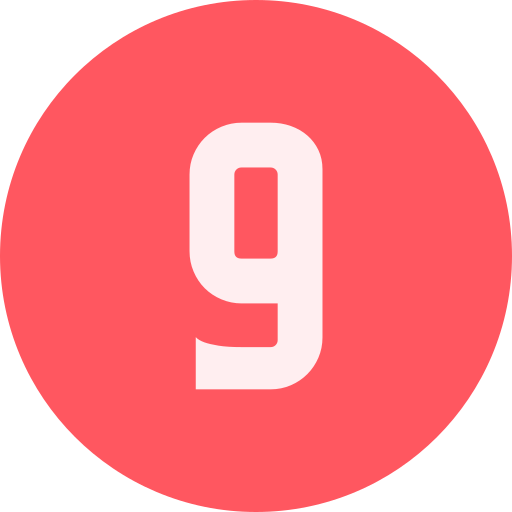 número 9 Generic color fill icono