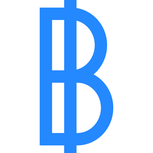 Thai baht Basic Straight Flat icon