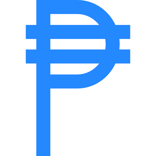 peso filipino Basic Straight Flat icono