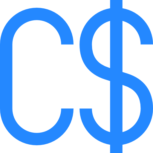 Canadian dollar Basic Straight Flat icon