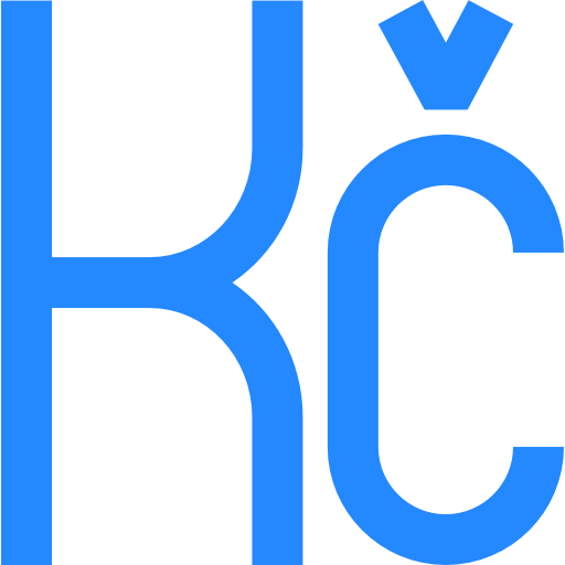 Czech koruna Basic Straight Flat icon